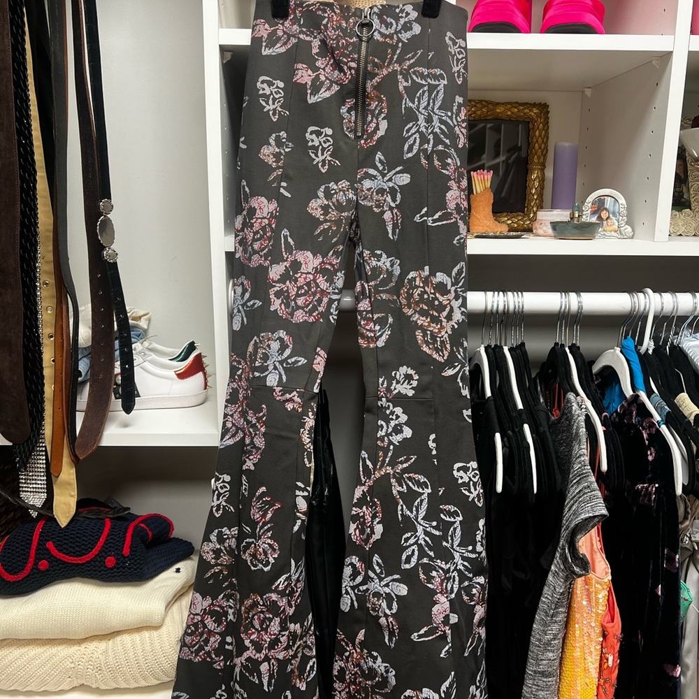 Free People Floral Bell Bottom Pants